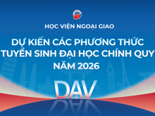 Dự kiến phương thức tuyển sinh đại học hệ chính quy năm 2026
