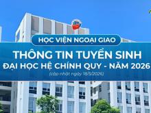 Thông tin tuyển sinh đại học hệ chính quy năm 2026 (cập nhật ngày 18/5/2026)
