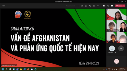 BUỔI MÔ PHỎNG "SIMULATION 3.0: VẤN ĐỀ AFGHANISTAN VÀ PHẢN ỨNG QUỐC TẾ"