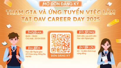 Thông báo Ngày hội Việc làm Học viện Ngoại giao - DAV Career Day 2025