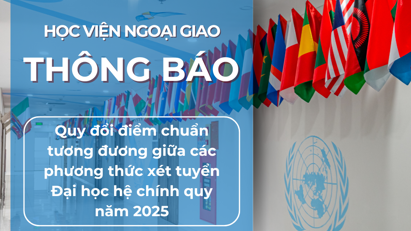 Thông báo về quy đổi điểm chuẩn tương đương giữa các phương thức xét tuyển đại học hệ chính quy năm 2025