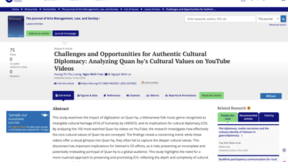 Challenges and Opportunities for Authentic Cultural Diplomacy: Analyzing Quan họ’s Cultural Values on YouTube Videos