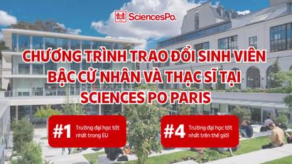 Tuyển sinh chương trình trao đổi sinh viên bậc Cử nhân và Thạc sĩ tại Sciences Po Paris kỳ xuân 2027 