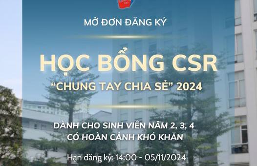 Thông báo về Chương trình Học bổng CRS “Chung tay chia sẻ” năm 2024 