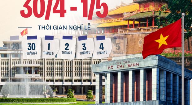 Thông báo nghỉ lễ Giải phóng miền Nam (30/4) và Quốc tế Lao động (1/5) năm 2025