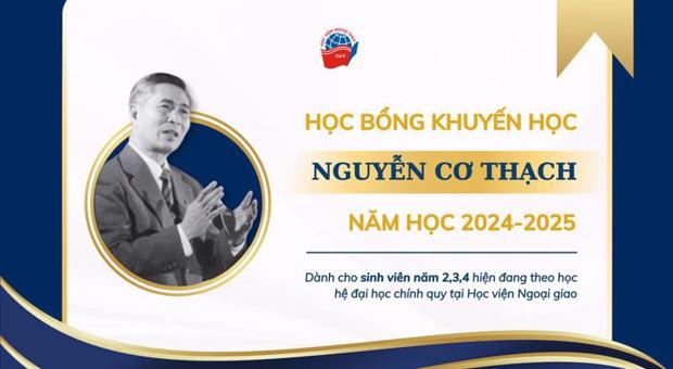 Announcement on Opening Applications for the “Nguyen Co Thach Study Encouragement Scholarship” for the Academic Year 2024-2025