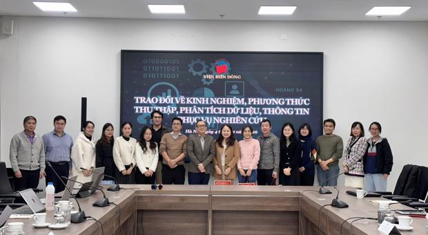 Viện Biển Đông trao đổi chuyên môn về phương thức thu thập, phân tích dữ liệu, thông tin phục vụ nghiên cứu 