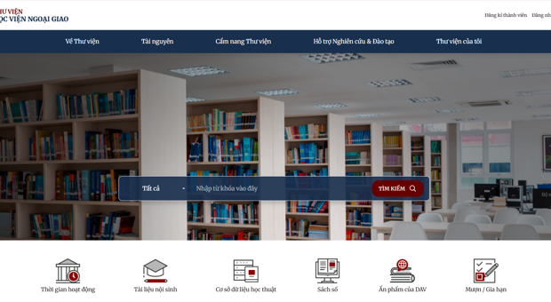 Hướng dẫn kỹ năng sử dụng, khai thác thư viện số Học viện Ngoại giao