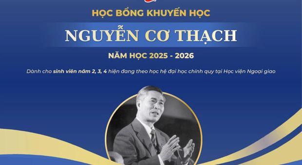 Thông báo mở đơn đăng ký "Học bổng khuyến học Nguyễn Cơ Thạch" năm học 2025-2026