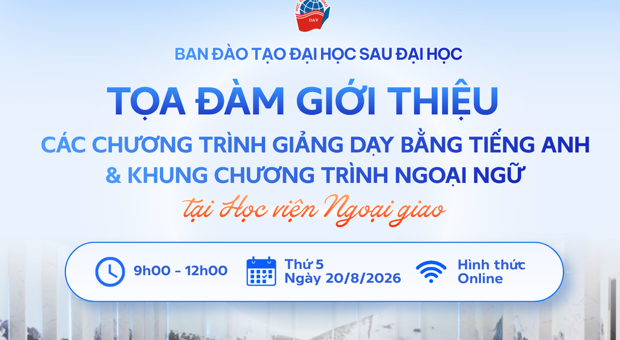 TỌA ĐÀM “GIỚI THIỆU CÁC CHƯƠNG TRÌNH GIẢNG DẠY BẰNG TIẾNG ANH VÀ KHUNG CHƯƠNG TRÌNH NGOẠI NGỮ TẠI HỌC VIỆN NGOẠI GIAO”