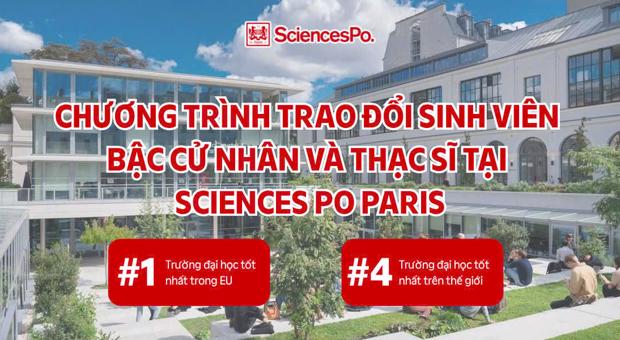 Tuyển sinh chương trình trao đổi sinh viên bậc Cử nhân và Thạc sĩ tại Sciences Po Paris kỳ xuân 2027 