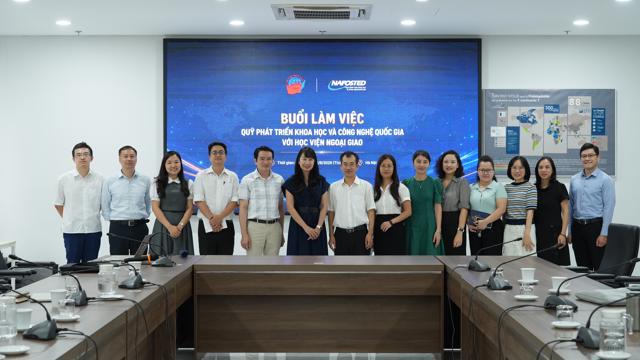 Học viện Ngoại giao làm việc với Quỹ Phát triển Khoa học và Công nghệ Quốc gia (NAFOSTED)