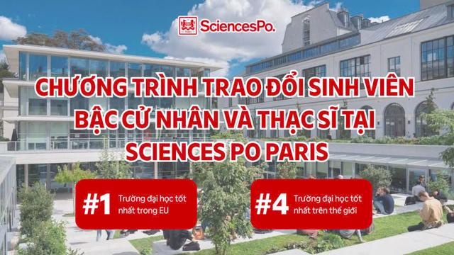 Tuyển sinh chương trình trao đổi sinh viên bậc Cử nhân và Thạc sĩ tại Sciences Po Paris kỳ xuân 2027 