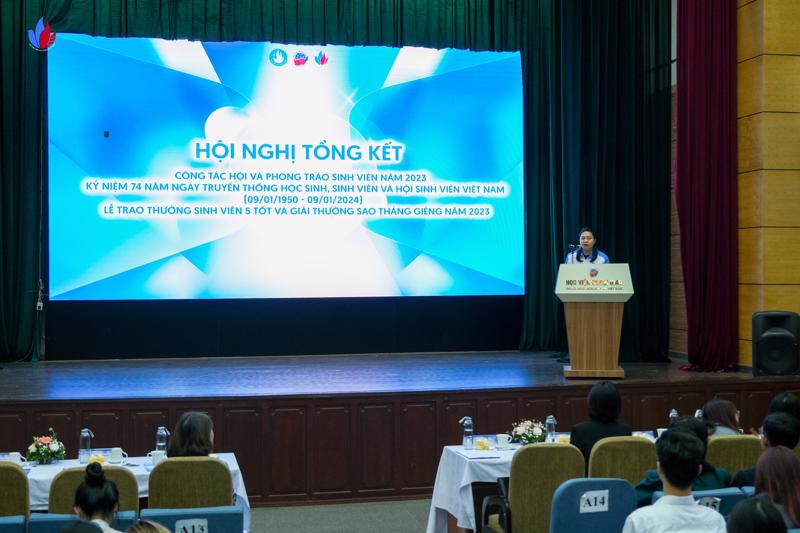 Hội nghị Tổng kết công tác Hội và phong trào sinh viên Học viện Ngoại giao năm 2023. Ảnh: Hội Sinh viên Học viện Ngoại giao.